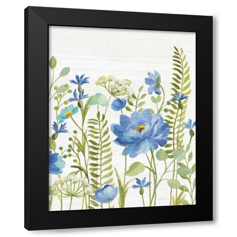 Botanical Blue VIII Black Modern Wood Framed Art Print with Double Matting by Vassileva, Silvia