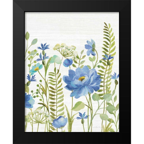 Botanical Blue VIII Black Modern Wood Framed Art Print by Vassileva, Silvia