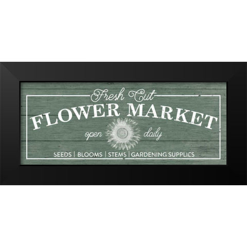 Flower Market I Sage Black Modern Wood Framed Art Print by Wild Apple Portfolio