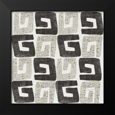 Kubatwist Neutral Black Modern Wood Framed Art Print by Warrick, Cheryl