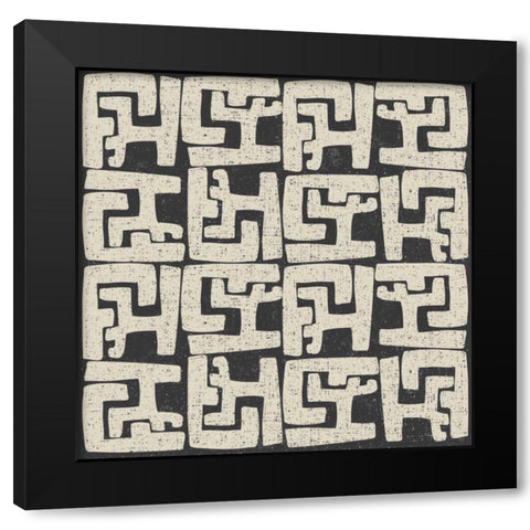 Kuba Play II Neutral Black Modern Wood Framed Art Print with Double Matting by Warrick, Cheryl