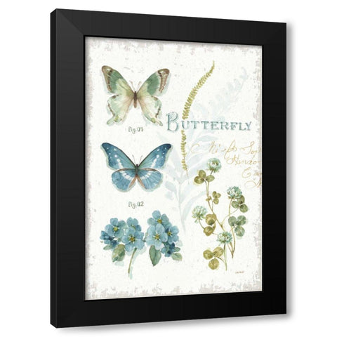My Greenhouse Botanical Butterfly Black Modern Wood Framed Art Print by Audit, Lisa