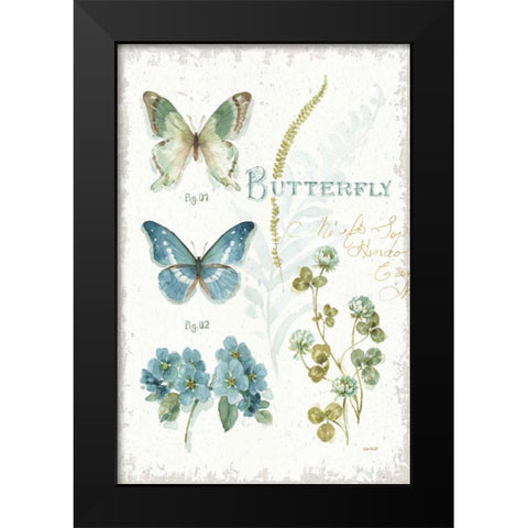My Greenhouse Botanical Butterfly Black Modern Wood Framed Art Print by Audit, Lisa