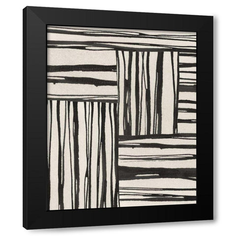 Sentiment Stripes III Black Modern Wood Framed Art Print with Double Matting by Paschke, Chris