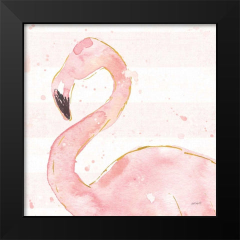 Flamingo Fever III Light No Words Black Modern Wood Framed Art Print by Tavoletti, Anne