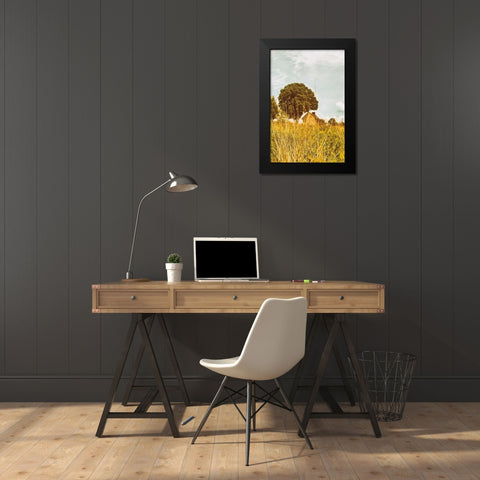 Grass and Sky Black Modern Wood Framed Art Print by Aledanda
