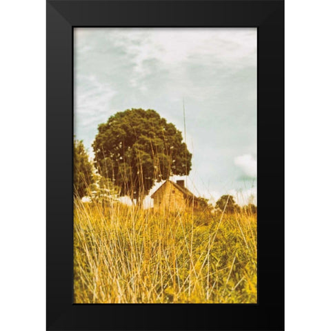Grass and Sky Black Modern Wood Framed Art Print by Aledanda