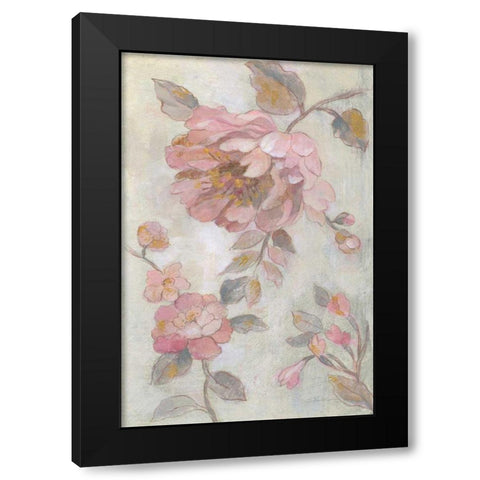 Romantic Spring Flowers II Black Modern Wood Framed Art Print by Vassileva, Silvia