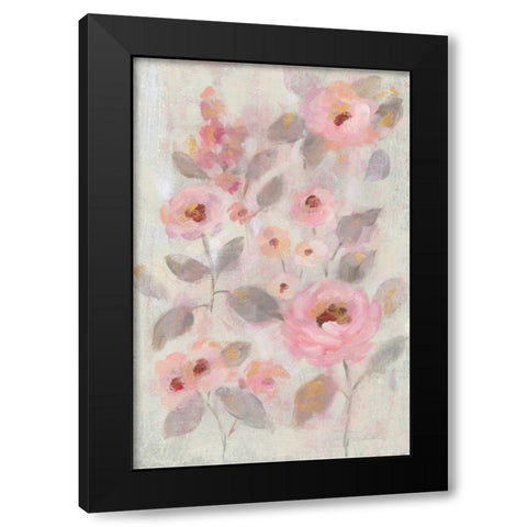 Expressive Pink Flowers II Black Modern Wood Framed Art Print with Double Matting by Vassileva, Silvia