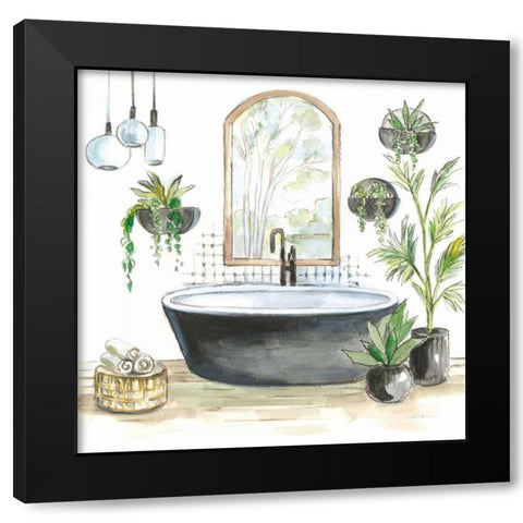 Black Bathtub II Black Modern Wood Framed Art Print with Double Matting by Vassileva, Silvia