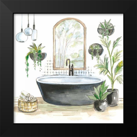 Black Bathtub II Black Modern Wood Framed Art Print by Vassileva, Silvia