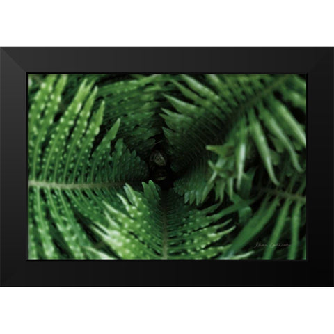 Fern Detail Black Modern Wood Framed Art Print by Catterall, Elise