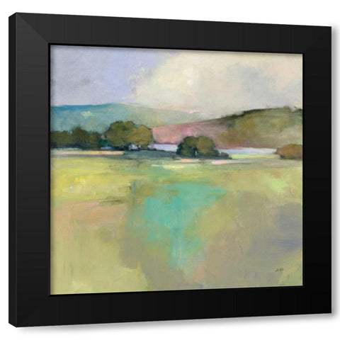 Distant Lake Black Modern Wood Framed Art Print with Double Matting by Purinton, Julia