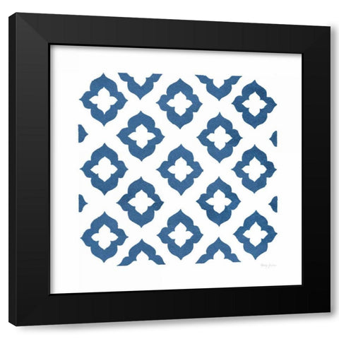 Simply Elegant I Blue on White Black Modern Wood Framed Art Print by Green, Nancy