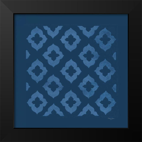 Simply Elegant I Light Blue on Dark Blue Black Modern Wood Framed Art Print by Green, Nancy