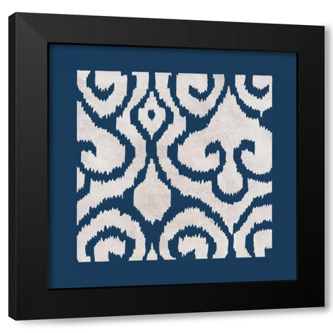 Simply Elegant II White on Blue Black Modern Wood Framed Art Print with Double Matting by Green, Nancy