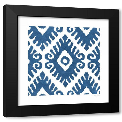 Simply Elegant VII Blue on White Black Modern Wood Framed Art Print by Green, Nancy