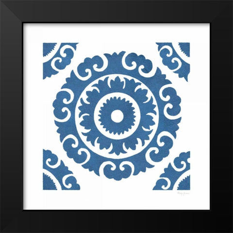 Simply Elegant VIII Blue on White Black Modern Wood Framed Art Print by Green, Nancy