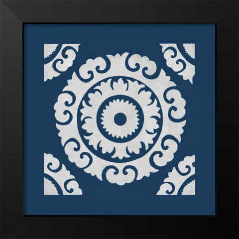 Simply Elegant VIII White on Blue Black Modern Wood Framed Art Print by Green, Nancy