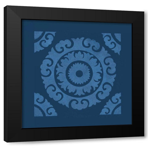 Simply Elegant VIII Light Blue on Dark Blue Black Modern Wood Framed Art Print by Green, Nancy