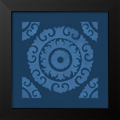 Simply Elegant VIII Light Blue on Dark Blue Black Modern Wood Framed Art Print by Green, Nancy