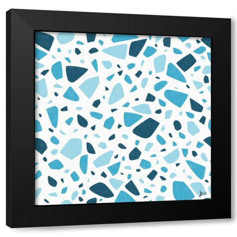 Terrazzo Toss II Black Modern Wood Framed Art Print with Double Matting by Aiken, Jess