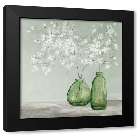 Spring Delight Green Black Modern Wood Framed Art Print with Double Matting by Purinton, Julia