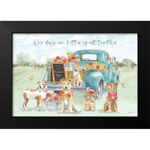 Furry Pals I Black Modern Wood Framed Art Print by Grove, Beth