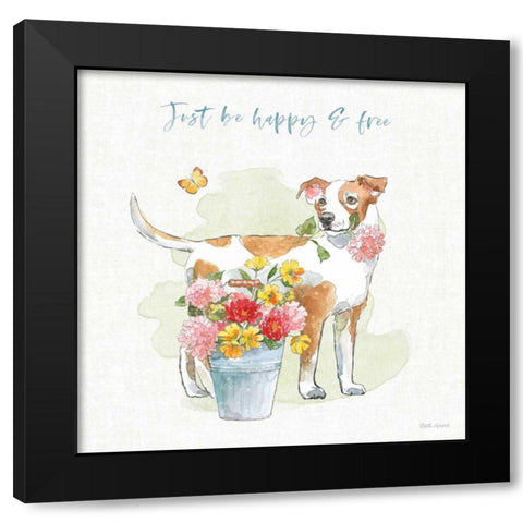 Furry Pals IV Black Modern Wood Framed Art Print with Double Matting by Grove, Beth