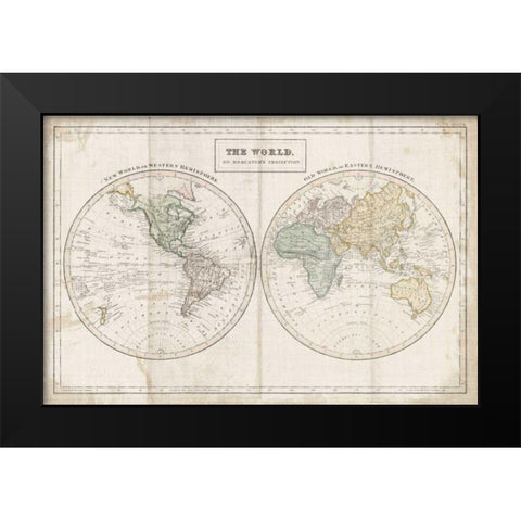 Old World Eastern Western Linen v2 Black Modern Wood Framed Art Print by Wild Apple Portfolio