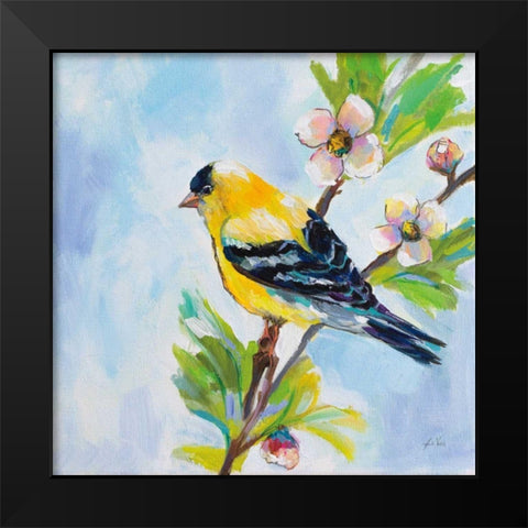 Golden Finch Black Modern Wood Framed Art Print by Vertentes, Jeanette