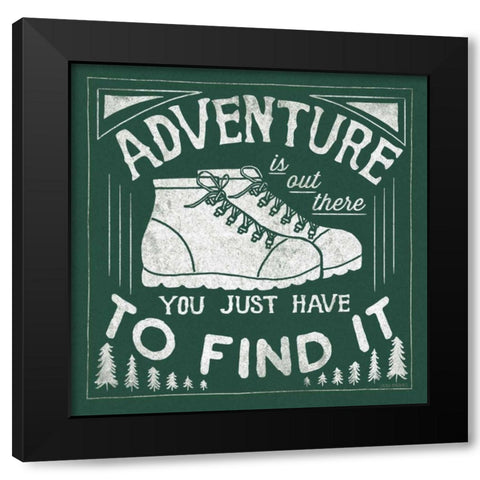 The Great Outdoors VII Forest Green Black Modern Wood Framed Art Print by Marshall, Laura