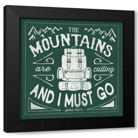 The Great Outdoors IX Forest Green Black Modern Wood Framed Art Print by Marshall, Laura