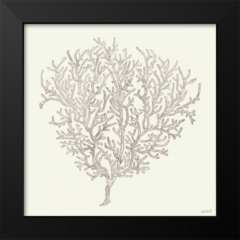 Coastal Breeze Shell Sketches I Silver Black Modern Wood Framed Art Print by Tavoletti, Anne