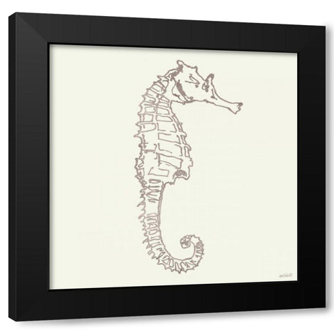 Coastal Breeze Shell Sketches II Silver Black Modern Wood Framed Art Print by Tavoletti, Anne