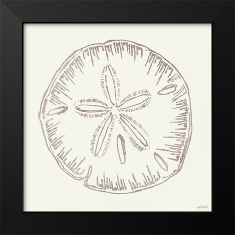 Coastal Breeze Shell Sketches IV Silver Black Modern Wood Framed Art Print by Tavoletti, Anne