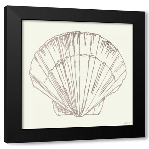 Coastal Breeze Shell Sketches V Silver Black Modern Wood Framed Art Print with Double Matting by Tavoletti, Anne
