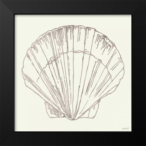 Coastal Breeze Shell Sketches V Silver Black Modern Wood Framed Art Print by Tavoletti, Anne