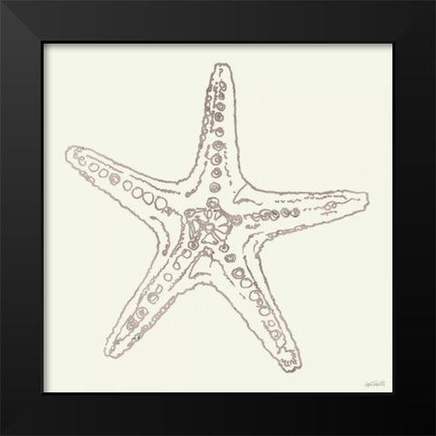 Coastal Breeze Shell Sketches VI Silver Black Modern Wood Framed Art Print by Tavoletti, Anne