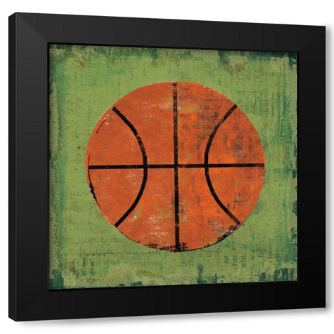 Ball II Green Black Modern Wood Framed Art Print with Double Matting by Mullan, Michael