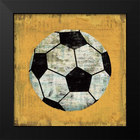 Ball IV Yellow Black Modern Wood Framed Art Print by Mullan, Michael