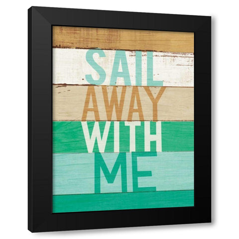 Beachscape Inspiration VII Green Black Modern Wood Framed Art Print with Double Matting by Mullan, Michael