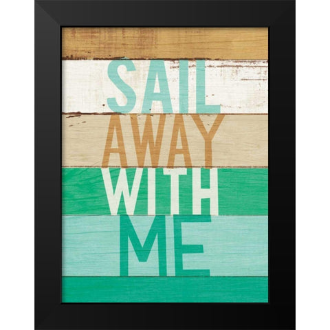 Beachscape Inspiration VII Green Black Modern Wood Framed Art Print by Mullan, Michael