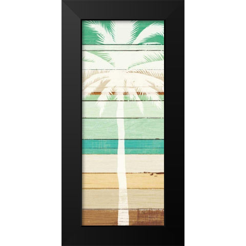Beachscape Palms IV Green Black Modern Wood Framed Art Print by Mullan, Michael