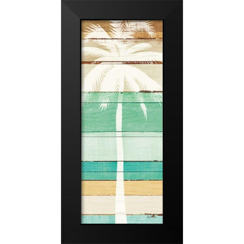 Beachscape Palms V Green Black Modern Wood Framed Art Print by Mullan, Michael