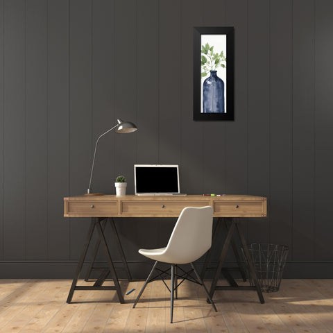 Mixed Greenery I Navy Black Modern Wood Framed Art Print by Audit, Lisa