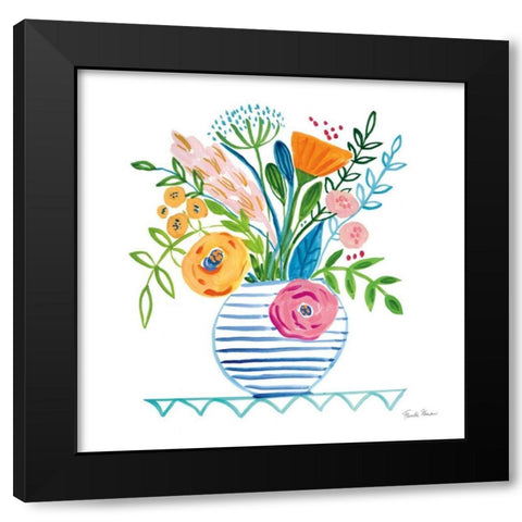 Bountiful Blooms I Black Modern Wood Framed Art Print with Double Matting by Zaman, Farida