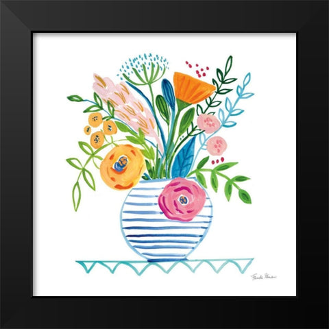 Bountiful Blooms I Black Modern Wood Framed Art Print by Zaman, Farida