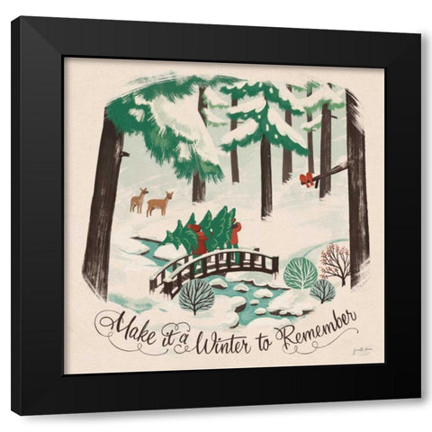Winter Bliss II Black Modern Wood Framed Art Print with Double Matting by Penner, Janelle