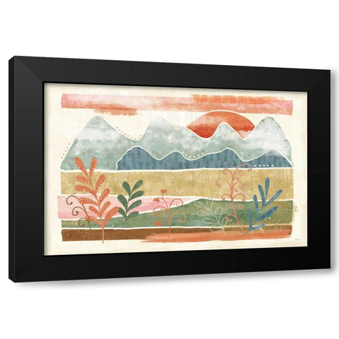 Vista I Black Modern Wood Framed Art Print with Double Matting by Charron, Veronique